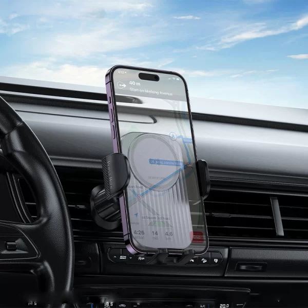 Авто держатель Borofone BH221 Path push-type wireless fast charging car holder [Black]